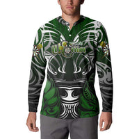 Personalised Warriors Maori Darts Button Sweatshirt New Zealand Darts Silver Fern DT02 - Polynesian Pride