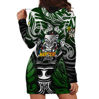 Personalised Warriors Maori Darts Hoodie Dress New Zealand Darts Silver Fern DT02 - Polynesian Pride