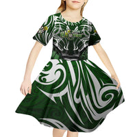 Personalised Warriors Maori Darts Kid Short Sleeve Dress New Zealand Darts Silver Fern