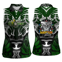 Personalised Warriors Maori Darts Women Sleeveless Polo Shirt New Zealand Darts Silver Fern DT02 - Polynesian Pride