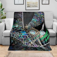 New Zealand Darts Blanket NZ Paua Shell Maori Fern