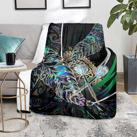 New Zealand Darts Blanket NZ Paua Shell Maori Fern