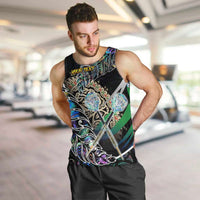 Personalised New Zealand Darts Men Tank Top NZ Paua Shell Maori Fern