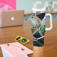 New Zealand Darts Tumbler With Handle NZ Paua Shell Maori Fern