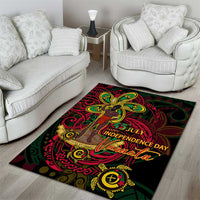 Vanuatu 45th Independence Anniversary Area Rug Flower Melanesian Namele Turtle - Polynesian Pride