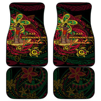 Vanuatu 45th Independence Anniversary Car Mats Flower Melanesian Namele Turtle - Polynesian Pride