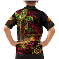 Custom Vanuatu 45th Independence Anniversary Family Matching Mermaid Dress and Hawaiian Shirt Flower Melanesian Namele Turtle - Polynesian Pride