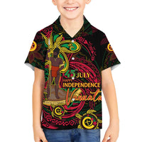 Custom Vanuatu 45th Independence Anniversary Family Matching Puletasi and Hawaiian Shirt Flower Melanesian Namele Turtle - Polynesian Pride
