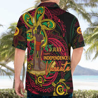 Custom Vanuatu 45th Independence Anniversary Hawaiian Shirt Flower Melanesian Namele Turtle - Polynesian Pride