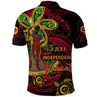 Custom Vanuatu 45th Independence Anniversary Polo Shirt Flower Melanesian Namele Turtle - Polynesian Pride