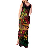 Custom Vanuatu 45th Independence Anniversary Tank Maxi Dress Flower Melanesian Namele Turtle - Polynesian Pride