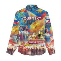 Custom The Philippines 126th Independence Anniversary Women Casual Shirt Art Style - Polynesian Pride