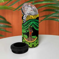 Vanuatu 45th Independence Anniversary 4 in 1 Can Cooler Tumbler Melanesian Pattern Reggae - Polynesian Pride