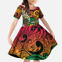 Personalized Vanuatu 45th Independence Anniversary Family Matching Off Shoulder Maxi Dress and Hawaiian Shirt Melanesian Pattern Reggae - Polynesian Pride