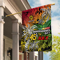 Personalized Vanuatu 45th Independence Anniversary Garden Flag Melanesian Pattern Reggae - Polynesian Pride