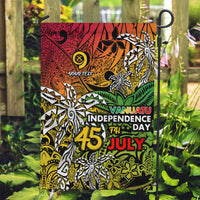 Personalized Vanuatu 45th Independence Anniversary Garden Flag Melanesian Pattern Reggae - Polynesian Pride