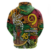 Personalized Vanuatu 45th Independence Anniversary Hoodie Melanesian Pattern Reggae - Polynesian Pride