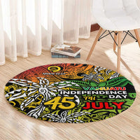 Personalized Vanuatu 45th Independence Anniversary Round Carpet Melanesian Pattern Reggae - Polynesian Pride