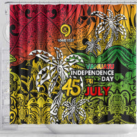 Personalized Vanuatu 45th Independence Anniversary Shower Curtain Melanesian Pattern Reggae - Polynesian Pride
