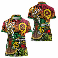 Personalized Vanuatu 45th Independence Anniversary Women Polo Shirt Melanesian Pattern Reggae - Polynesian Pride