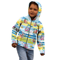 Surfing Christmas Kid Hoodie Tropical Santa Let's Go Surfing DT02 - Polynesian Pride