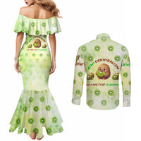Kiwi Cannibalism Couples Matching Mermaid Dress and Long Sleeve Button Shirt New Zealand Kiwi Cute Bird Funny DT02 - Polynesian Pride