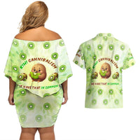Kiwi Cannibalism Couples Matching Off Shoulder Short Dress and Hawaiian Shirt New Zealand Kiwi Cute Bird Funny DT02 - Polynesian Pride