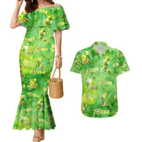 I Love Kiwi Couples Matching Mermaid Dress and Hawaiian Shirt New Zealand Kiwi Fruit Summer Cocktail DT02 Green - Polynesian Pride