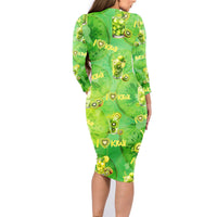 I Love Kiwi Family Matching Long Sleeve Bodycon Dress and Hawaiian Shirt New Zealand Kiwi Fruit Summer Cocktail DT02 - Polynesian Pride