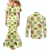 Kiwi Cute Humorous Couples Matching Mermaid Dress and Long Sleeve Button Shirt New Zealand Fruit