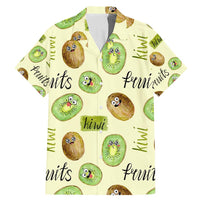 Kiwi Cute Humorous Family Matching Mermaid Dress and Hawaiian Shirt New Zealand Fruit DT02 Dad's Shirt - Short Sleeve Yellow - Polynesian Pride