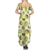Kiwi Cute Humorous Family Matching Summer Maxi Dress and Hawaiian Shirt New Zealand Fruit DT02 - Polynesian Pride