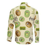 Kiwi Cute Humorous Long Sleeve Button Shirt New Zealand Fruit