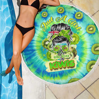 Just a Girl Who Loves Kiwis Beach Blanket New Zealand Tie Dye
