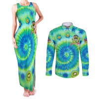 Just a Girl Who Loves Kiwis Couples Matching Tank Maxi Dress and Long Sleeve Button Shirt New Zealand Tie Dye