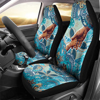 Hand In Hand Father's Day Polynesian Car Seat Cover Tribal Flower Pattern