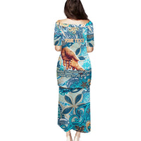 Hand In Hand Father's Day Polynesian Puletasi Tribal Flower Pattern DT02 - Polynesian Pride