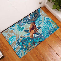 Hand In Hand Father's Day Polynesian Rubber Doormat Tribal Flower Pattern DT02 - Polynesian Pride