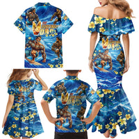 Hawaii Father's Day Family Matching Mermaid Dress and Hawaiian Shirt The Surfing Dad Polynesian Tattoo