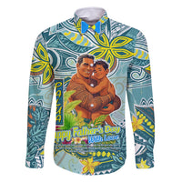 Palau Father's Day Polynesia Family Matching Long Sleeve Bodycon Dress and Hawaiian Shirt Dad and Son