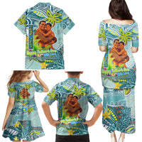 Palau Father's Day Polynesia Family Matching Puletasi and Hawaiian Shirt Dad and Son