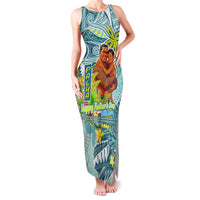 Palau Father's Day Polynesia Family Matching Tank Maxi Dress and Hawaiian Shirt Dad and Son