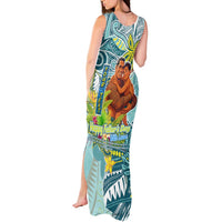 Palau Father's Day Polynesia Tank Maxi Dress Dad and Son