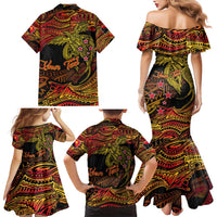 Papua New Guinea 50th Independence Day Family Matching Mermaid Dress and Hawaiian Shirt Culture Spirit and Sovereignty