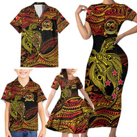 Papua New Guinea 50th Independence Day Family Matching Short Sleeve Bodycon Dress and Hawaiian Shirt Culture Spirit and Sovereignty