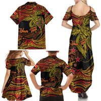 Papua New Guinea 50th Independence Day Family Matching Summer Maxi Dress and Hawaiian Shirt Culture Spirit and Sovereignty