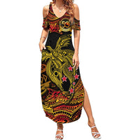 Papua New Guinea 50th Independence Day Family Matching Summer Maxi Dress and Hawaiian Shirt Culture Spirit and Sovereignty