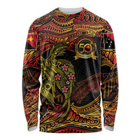 Papua New Guinea 50th Independence Day Long Sleeve Shirt Culture Spirit and Sovereignty