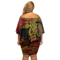 Papua New Guinea 50th Independence Day Off Shoulder Short Dress Culture Spirit and Sovereignty