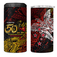 PNG 1975 - 2025 4 in 1 Can Cooler Tumbler Papua New Guinea 50th Independence Anniversary